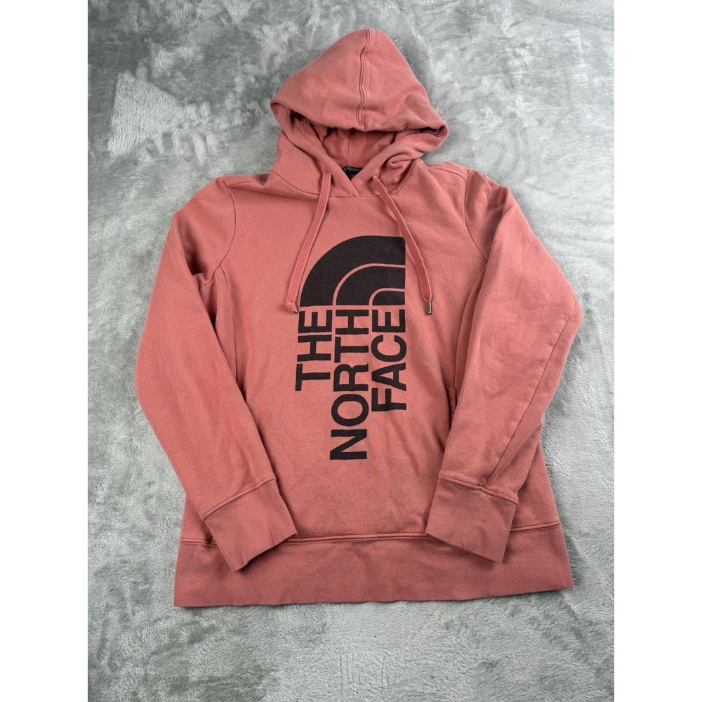 The North Face Hoodie Women Medium Dusty Rose Pink Graphic Pullover Fleece